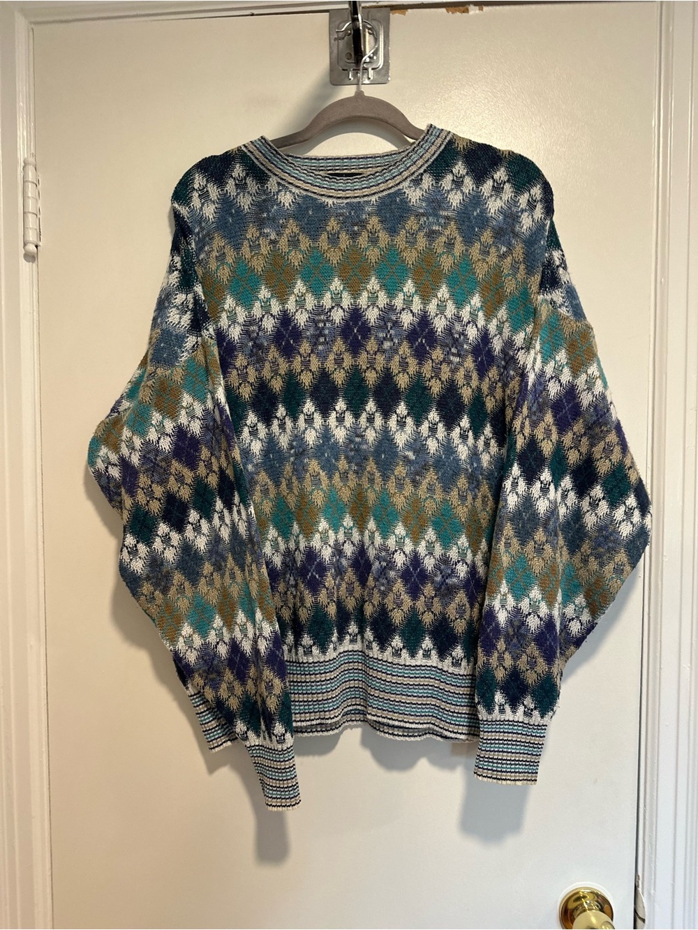 VTG 90s CT Classic Trend Sz:L Geometric Knit Grandpacore Coogi Style Sweater